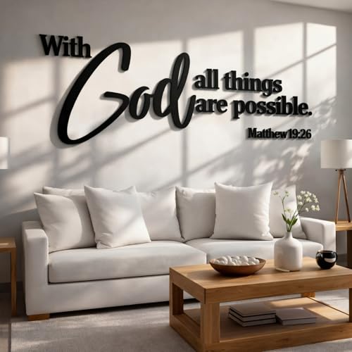 AceOrbit Bible Verse Wall Art 3D Wooden Letters Scripture Sign God