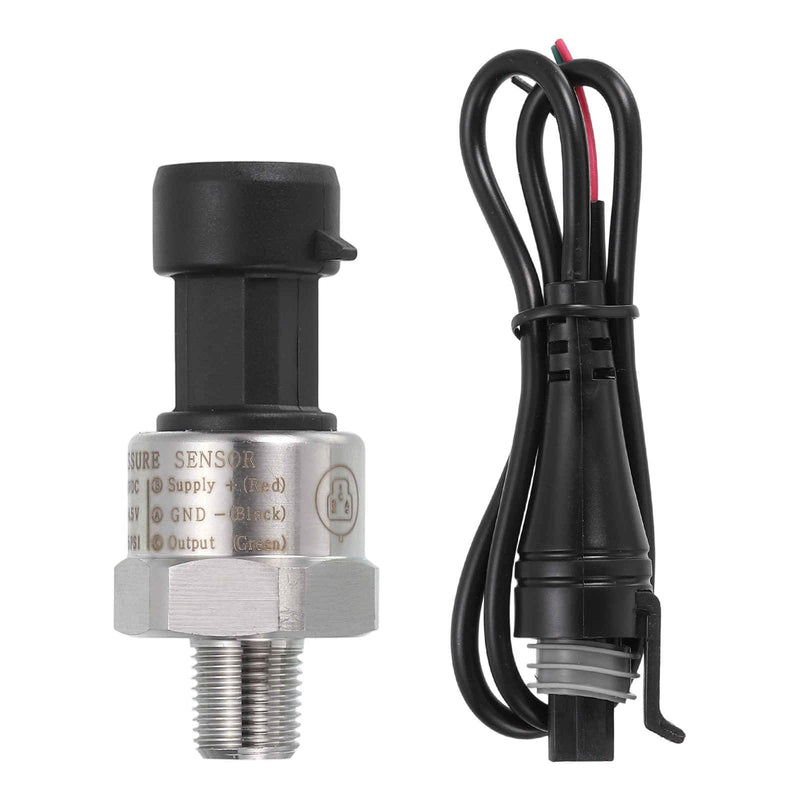 MECCANIXITY Pressure Transducer Sender Sensor with Connector, 1/8" NPT 5 PSI Stainless Steel Pressure Transmitter for Oil Fuel Water Air