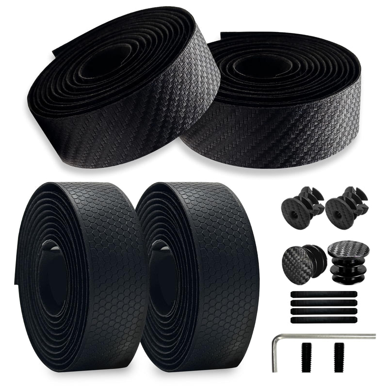 Bike Handlebar Tape, Black Bicycle Bar Tape, Bike Grip Tape 2.5mm Thick EVA Road Bike Handlebar Tape of Comfortable Non-Slip Shock Absorption for Road Cycling, Mountain Biking(2 Rolls Per Set)