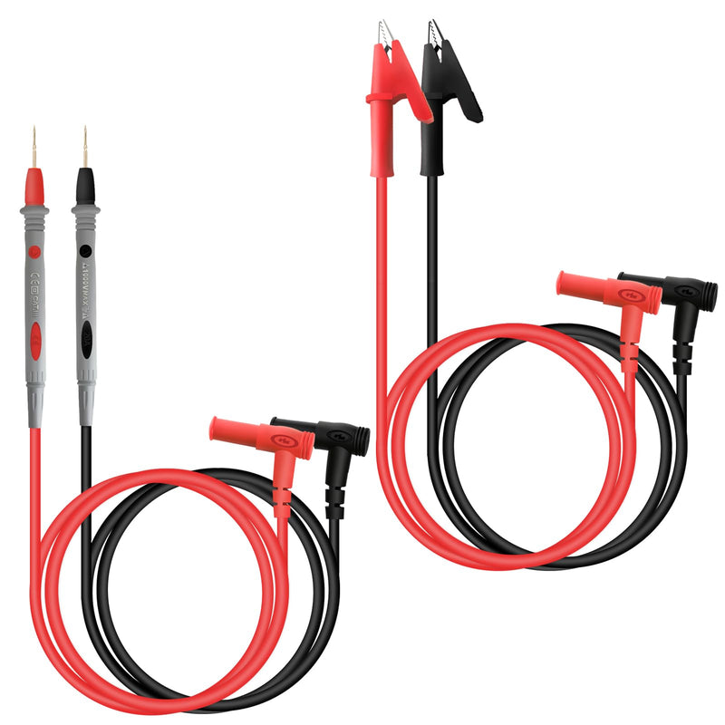 [Australia - AusPower] - 3.3FT/100.5cm Multimeter Leads Kit, 4mm Banana Plug to Alligator Clips Gold-Plated Test Probe for Electrical Testing, Test Leads 1000V 20A Test Probe Lead Set 