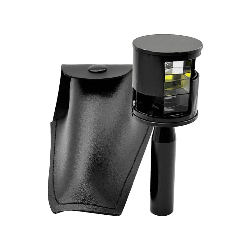 [Australia - AusPower] - Optical Square Right Angle Prism with K9 Glass Double Penta Prism Survey Tool for Total Station 90°/180° Layout Metal Cover Plumb Bob Slot Leather Case 