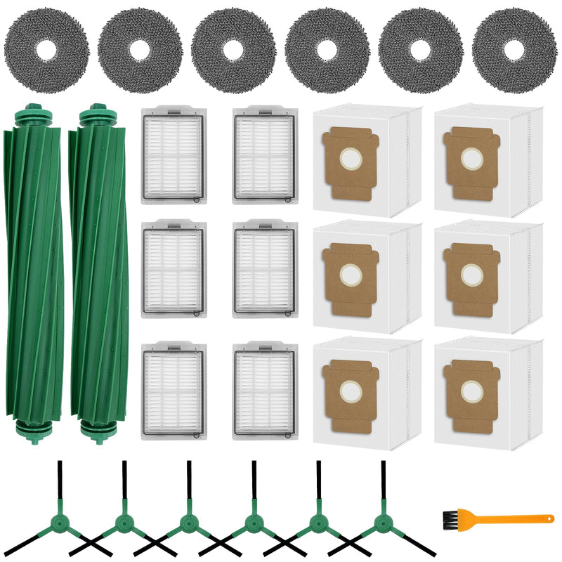 [Australia - AusPower] - 26 Pack Replacement Kits for irobot Roomba Plus 405 Combo & 505 Combo Vacuum Cleaner, 2 Roller Brush, 6 Filters, 6 Side Brush, 6 Mop Pads, 6 Vacuum Bags Replacement Parts, 1 cleaning brush 