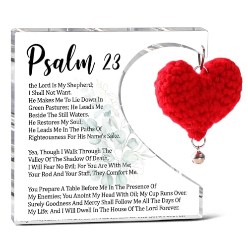 Psalm 23 Acrylic Plaque, The Lord Is My Shepherd Bible Verse Desk Decor, Christian Gifts for Women