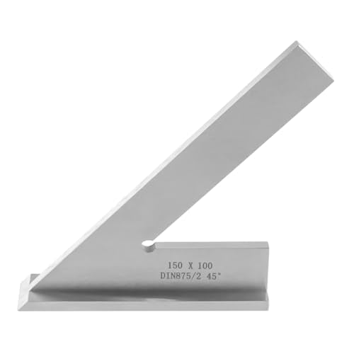 45 Degree Angle Ruler 45 Degree Mitre Angle Mechanical Engineering with Seat for Engineers and Carpenters (150x100mm)