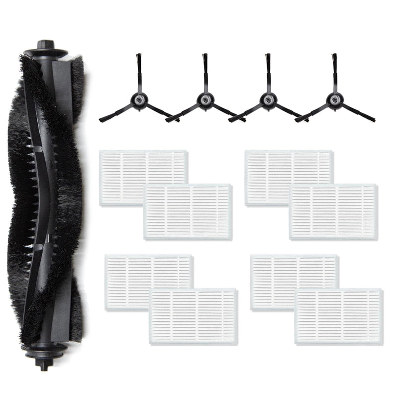 Robot Vacuum Brush Replacement Parts Accessories Kits Fit for Tapo RV30 Max Plus/ RV30 Max/ RV20 Max Plus/ RV20 Max (13PC-1main Brush 4side Brushes 8filter) Ebony