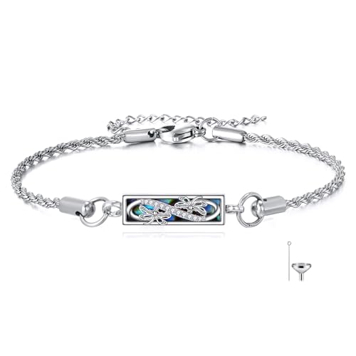 Dragonfly Urn Bracelet Sterling Silver Dragonfly Urn Bracelet for Ashes Memorial Jewelry Gift for Women Men
