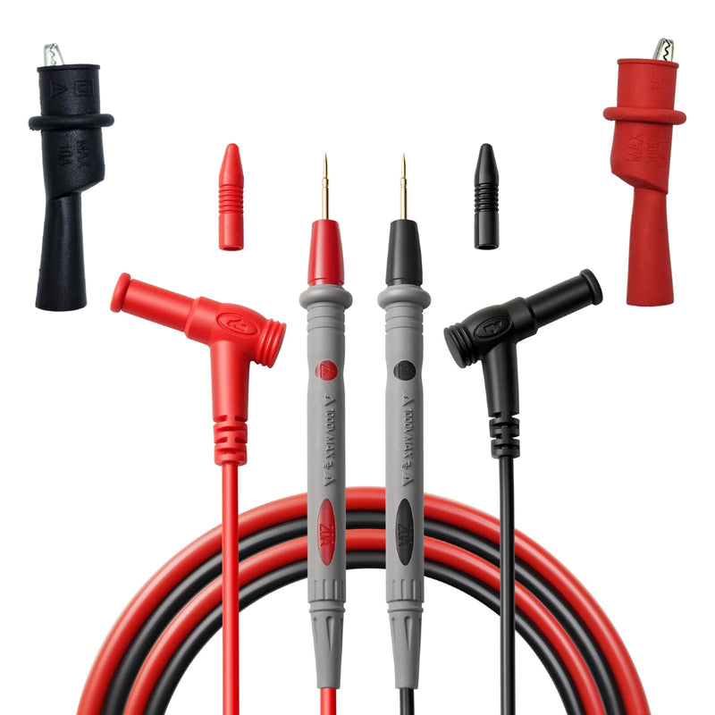 [Australia - AusPower] - Professional Multimeter Test Leads Kit with Safety Alligator Clips, CAT III 1000V 40.5in, Heavy Duty Silicone Test Leads Set for Fluke/AstroAI/KAIWEETS/INNOVA Multimeter 