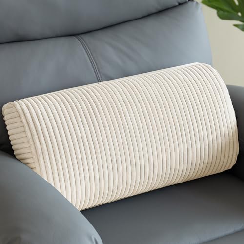 HIGOGOGO Lumbar Support Pillow for Recliner Chair/Accent Chair/Couch, Memory Foam Back Support Cushion for Elderly, Recliner Cushions for Back Rest, Pain Relief, Reading, Washable Cover, Beige 20"x10"x4"