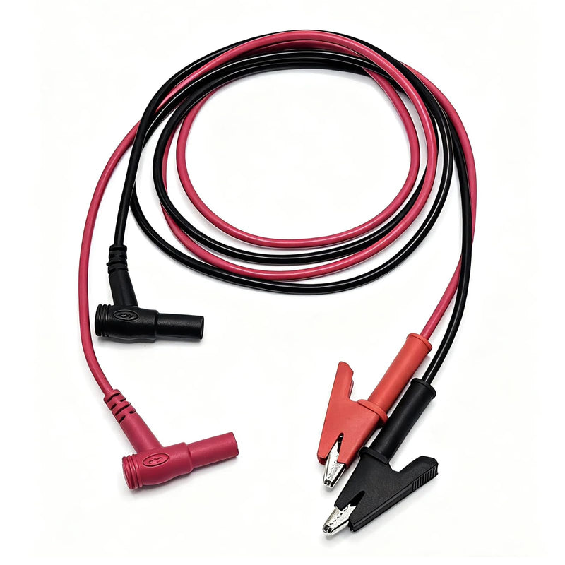 [Australia - AusPower] - 2Pcs 14 Gauge Multimeter Test Leads Right Angle Banana Plug to Alligator Clip, CAT III 1000V 10A Heavy Duty PVC Wire for Electrical Testing 3 Feet Red_Black_Banana_Plugs_Alligator_Clips 