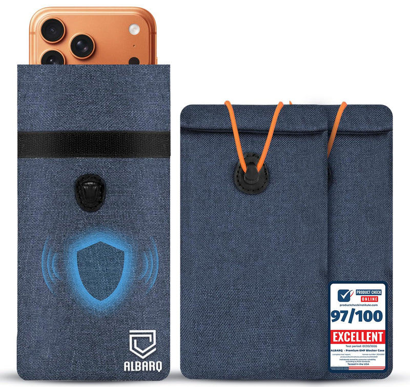 [Australia - AusPower] - 2 Pack Faraday Bags For Cell Phone EMF Blocker Case Protection Size 8inx4in Anti Shield Sleeve Phones Pouch Cage Car Keys Fob Cover 5G Wifi GPS Jammer Signal Rfid Radiation Blocking Faraday Box 2 Pack Blue 