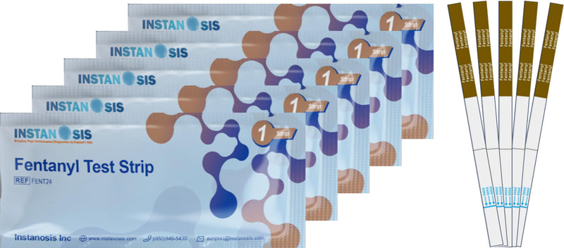 [Australia - AusPower] - Fentanyl Test Strips for Liquid, Pills & Powder Substances, 5 Count, Made in USA, 10x More Sensitive - for Harm Reduction & Forensic Investigation (5) 