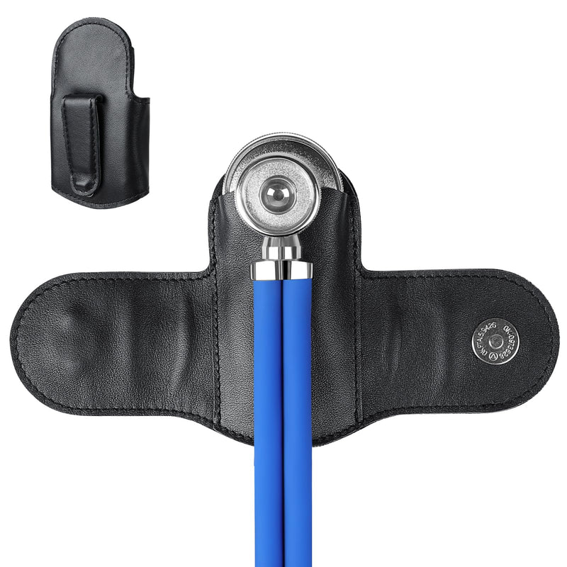 [Australia - AusPower] - Stethoscope Holder, Premium Full-Grain Nappa Leather, Strong Magnetic Clip for Secure & Easy Access, Nurse & Doctor Essential 