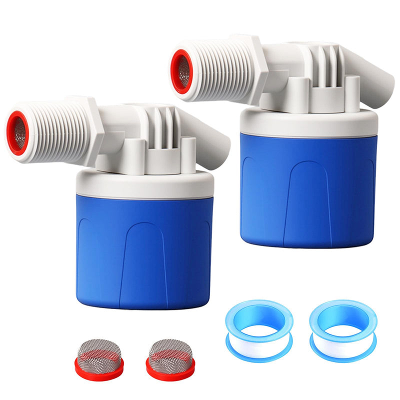 [Australia - AusPower] - 1/2" Water Float Valve, 2 Pack Automatic Water Level Control Valve For Water Tank Water Trough Pool Livestock Troughs Distille Solar Energy Auto Pot Aquarium (1/2" Side Inlet) 1/2" Side Inlet 