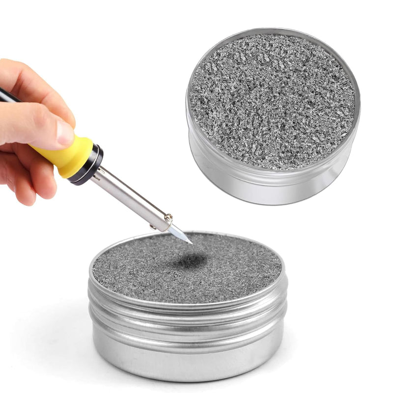 2 Pieces Soldering Tip Cleaner Set, Tip Activator for Reactivating Oxidized Soldering Tips, Soldering Tips, Soldering Tips, Reactivator with Desoldering Wire, Suitable for Reactivated Oxidized Iron