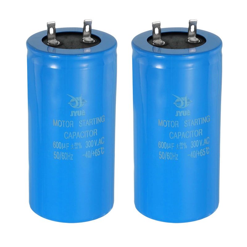 [Australia - AusPower] - PATIKIL 2Pcs Motor Start Capacitor, 600uf 300V CD60 Starting Running Capacitor for Air Conditioners, Electric Motor 2 