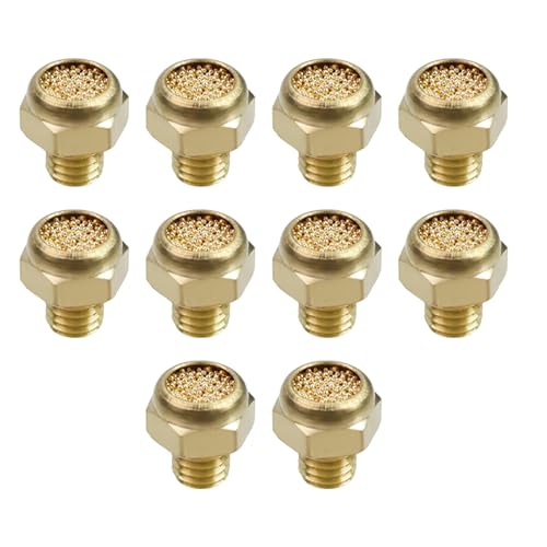 LC LICTOP M5 brass exhaust mufflers, flat type, 10-piece pneumatic muffler set