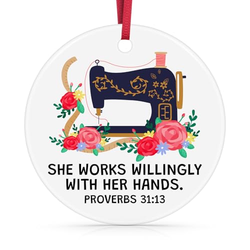 Sewing Gifts for Seamstress Quilting Gifts for Quilter Christmas Ornament Gift for Sewers and Quilters Seamstress Gift for Women Best Present for Sewers Ceramic Ornament Birthday Mother's Day Present