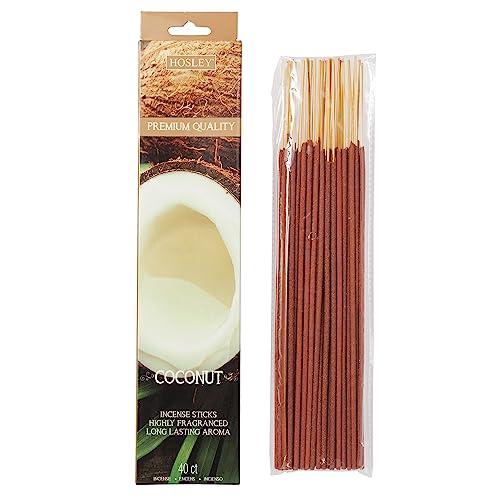 Hosley 40 Pack Incense Sticks – Coconut – Perfect for Home, Meditation & Aromatherapy Coconut-40