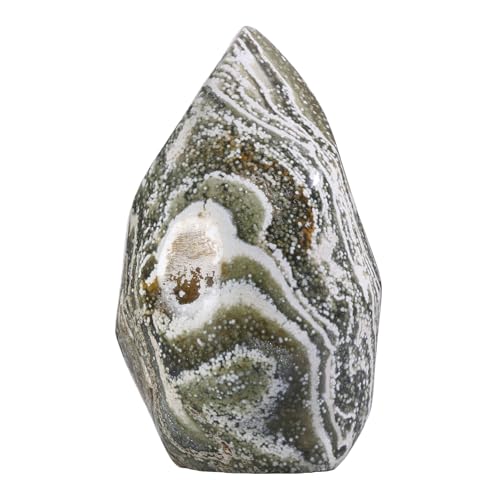 rockcloud Natural Ocean Jasper Flame Shaped Tower Stone 0.22-0.44 lb Mixed Color 0.22-0.44 Pound