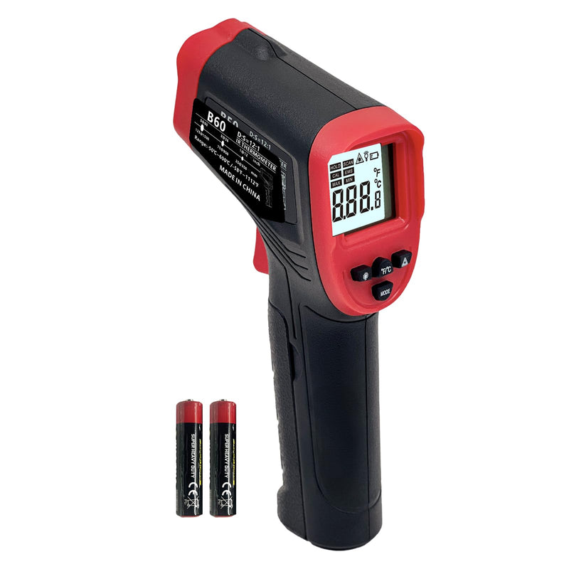 [Australia - AusPower] - Digital Infrared Thermometer Gun for Cooking,-58 to 1112 °F Laser Temperature Gun with Adjustable Emissivity&MAX&MIN,IR Thermometer for Pizza,Oven,Grill,Kitchen,BBQ,Meat,Food,Griddle (not for Human) 