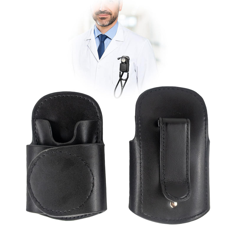 [Australia - AusPower] - 1PC PU Leather Stethoscope Holster, Stethoscope Holder – Stethoscope Accessories with Belt Clip, Durable Case for Doctors, Nurses, Med Students, Secure Fit, Ideal for Hospital, Clinic, Home Visits 