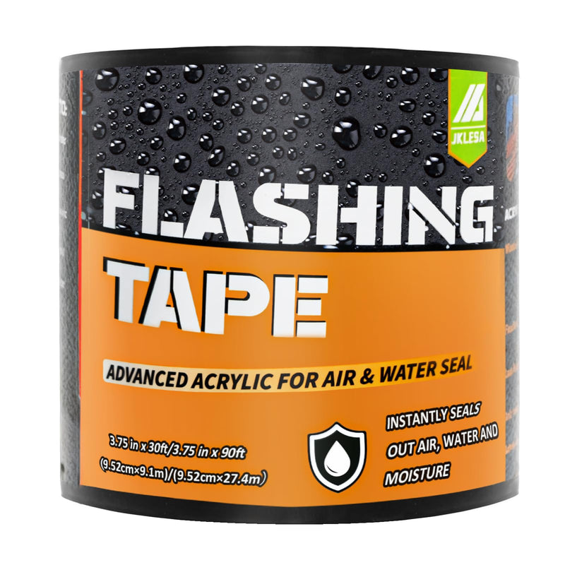 Flashing Tape for Windows and Doors, 3.75 in x 30 ft Roll, Acrylic Adhesive, Self-Adhesive Flashing Tape, Waterproof, UV Resistant,Great for Sealing Doors, Windows, and Construction & Repairs (6 pack) 3.75" x 30' 6