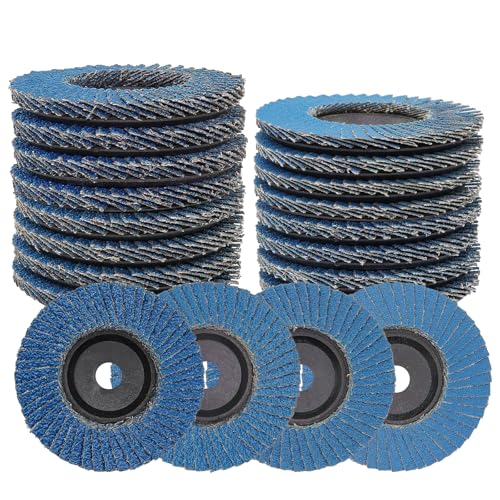 Pack of 16 Serrated Discs Diameter 76 mm, 40/60/80/120 Grain Flap Discs Grinding Disc 76 mm, Sanding Discs for Angle Grinders, Flap Discs for Metal, Wood, Steel 76 mm 16 x 40/60/80/120 grain
