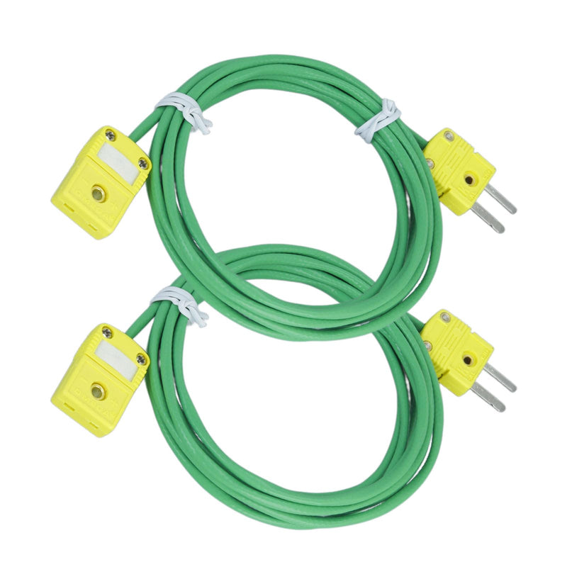 [Australia - AusPower] - 2 Pack K-Type thermocouple Extension Cable, Length 78 inches, Equipped with Type K thermocouple Connector 