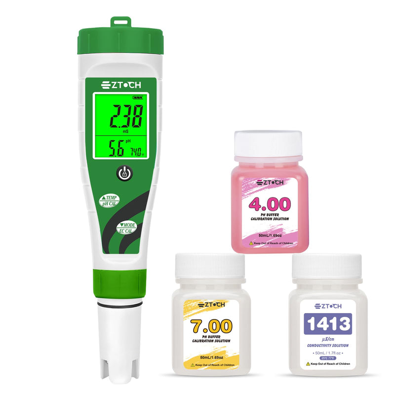 [Australia - AusPower] - Hydroponic pH EC Meter, Water pH TDS PPM Meter with Simultaneous Display for Reservoir Nutrient Solution, pH EC Meter for Water Hydroponic DWC System Setup, Measure Conductivity for Aquaponics 