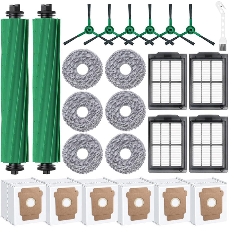 [Australia - AusPower] - 25 Pack Replacement Accessories Kit for iRobot Roomba Plus 405 Combo, Plus 505 Combo Vacuum, 2 Main Brushes,4 Filters,6 Dust Bags,6 Mop Pads,6 Side Brushes,1 Cleaning Brush 405/505 (25 Pack) 