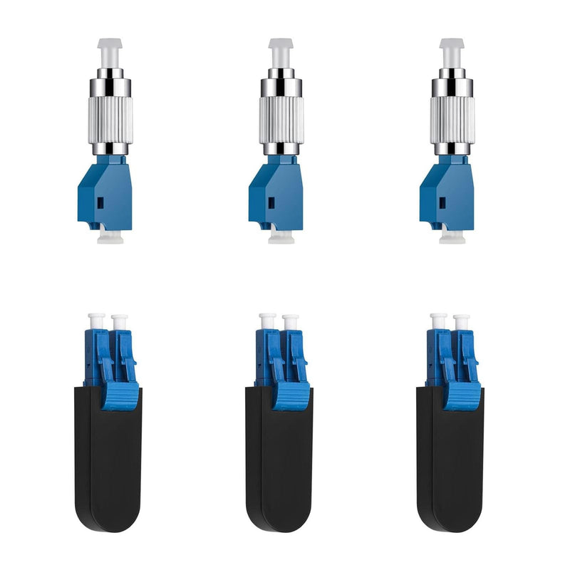 [Australia - AusPower] - 3 Pcs Single Mode 9/125um FC Male to LC Female VFL Fiber Optic Adapter and 3 Pcs Singlemode LC/UPC Fiber Optic Loopback Adapter Tester - SM Duplex Connector Test Plug for Optical Cable Testing 
