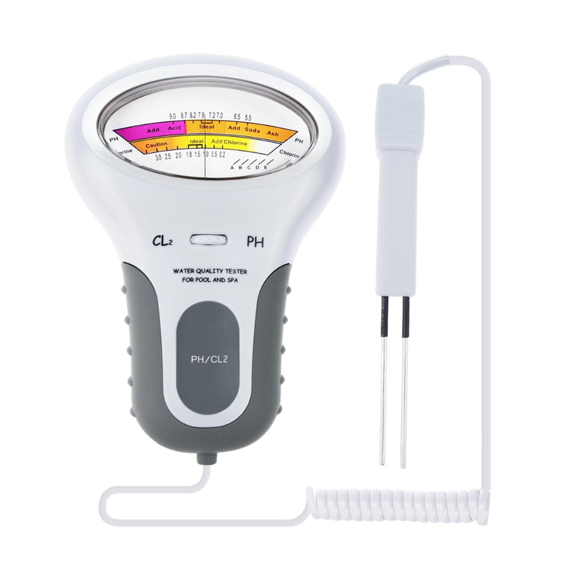 2-in-1 pH & Chlorine Meter Water Tester for Swimming Pools, Spas, Aquariums, Tap Water, Easy to Read Precise Water Test Kit for Home Use