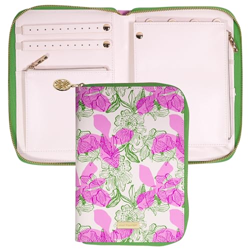 Lilly Pulitzer Travel Jewelry Case Organizer, Jewelry Roll for Women with Zipper, Cute Jewelry Organizer Holds Necklaces, Earrings, Bracelets (Sunset Shadows Home)