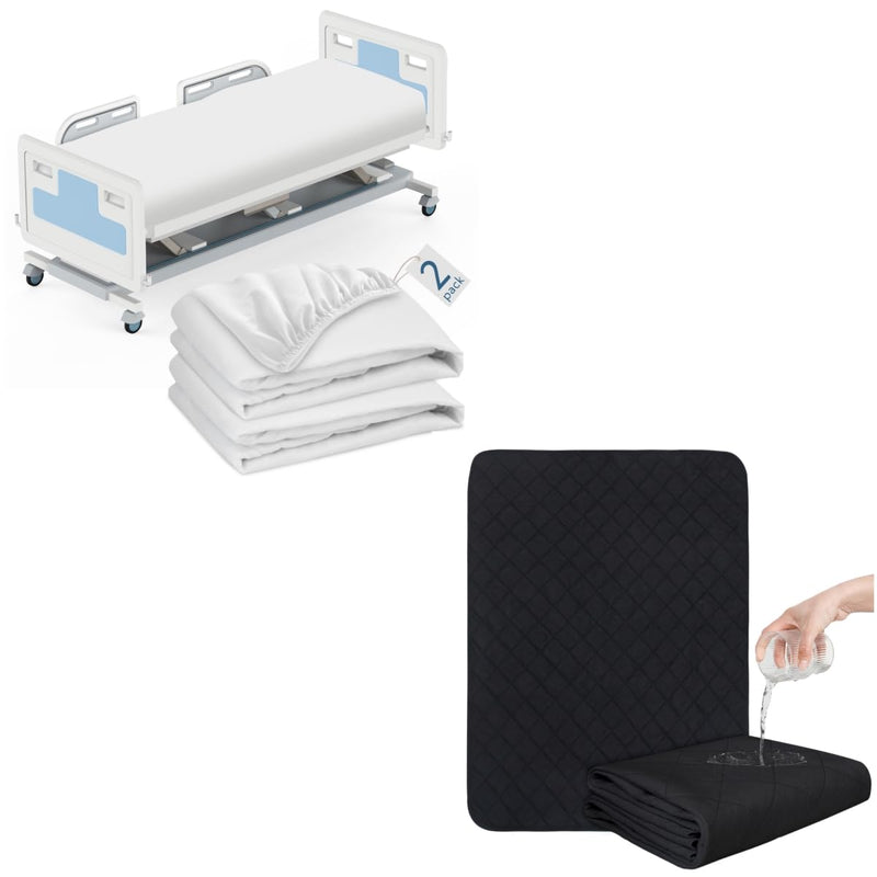 [Australia - AusPower] - Hospital Bed Sheets Fitted and Washable Incontinence Bed Pads for Adults, Elderly, Hospitals 