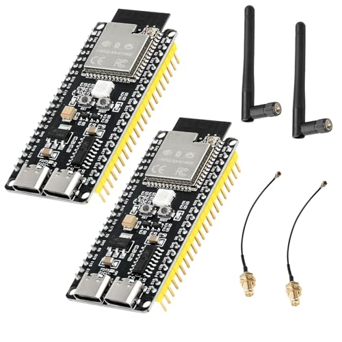 diymore 2 pieces for ESP32-S3 DevKitC-1 N16R8 module, for ESP32 S3 1-N16R8 development board with WiFi, Bluetooth 5.0, USB C connectable antenna with antenna ESP32 S3 with antenna