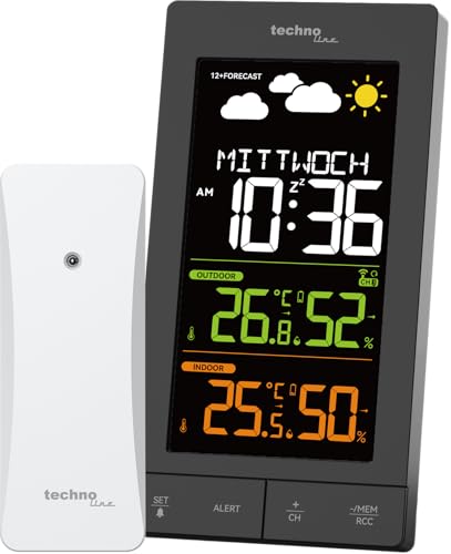 Wireless Weather Station WS6458 with TX308 Outdoor Transmitter, up to 3 Transmitters, Indoor Temperature, Outdoor Temperature, Indoor and Outdoor Humidity, Weather Trend Display, Dimmable Display