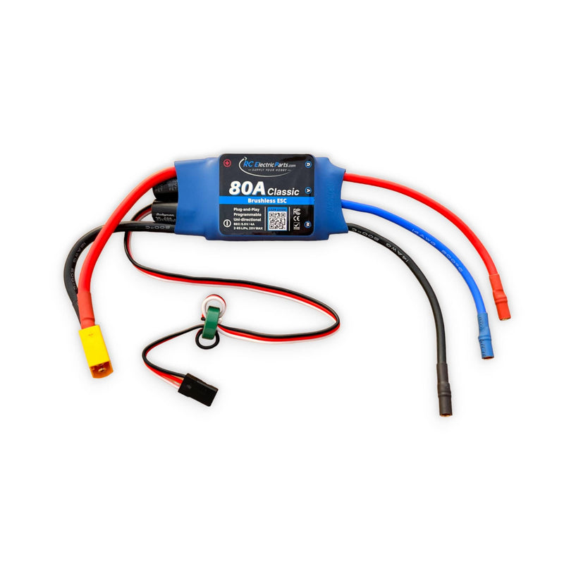 80A RC Electric Speed Controller ESC for Brushless Motors 5.5v 4A UBEC with XT60 & 3.5mm Bullet Plugs 80 Amp - XT60