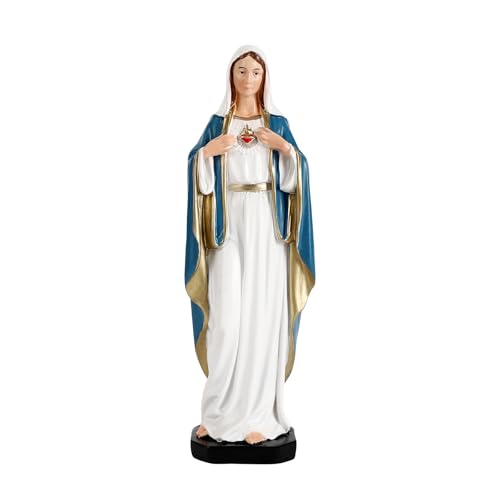 TALPGOD Immaculate Heart of Mary,6 Inch Blessed Holy Mother Virgin Mary Statue Catholic Altar Home Decor,Holy Mother Religious Gift for Mom,Catholic Art Hand Painted Renaissance Sculpture Collection 6 inches