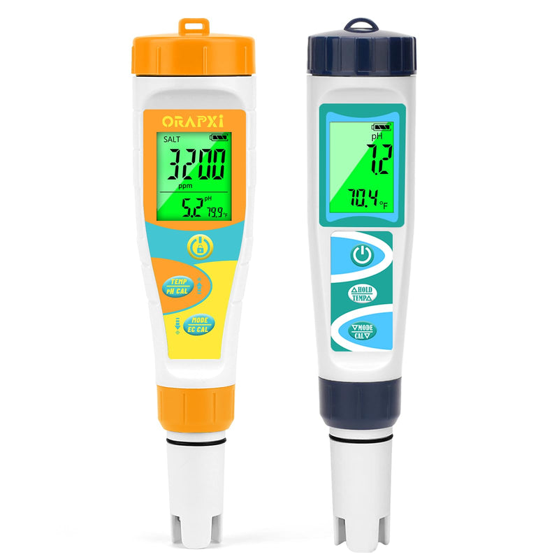 [Australia - AusPower] - pH Meter Salinity Tester for Saltwater Aquarium Simultaneous Display for Saltwater Aquarium Reef Tanks Koi Pond and Hydrogen Water Tester pH Meter for Drinking Water Accuracy Dissolved Hydrogen 