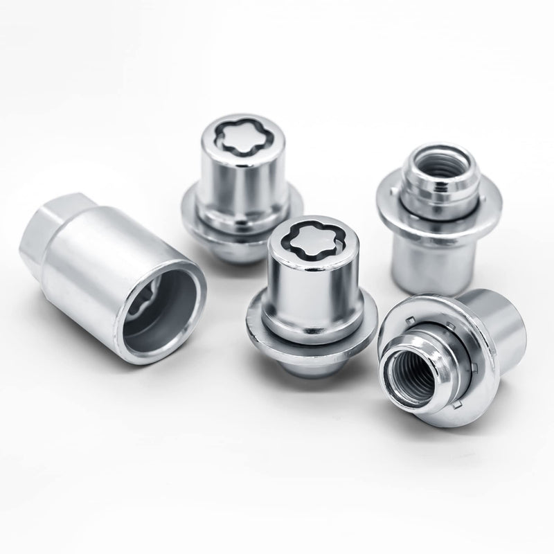 00276-00900 Wheel Lock Lug Nuts Set M12 x 1.5, Compatible with 2001-2026 Toyota Avalon C-HR Camry Celica Corolla Highlander Matrix Mirai MR2 Prius RAV4 Sienna Solara Tacoma Venza Yaris & Lexus, Chrome Silver 00276-00900