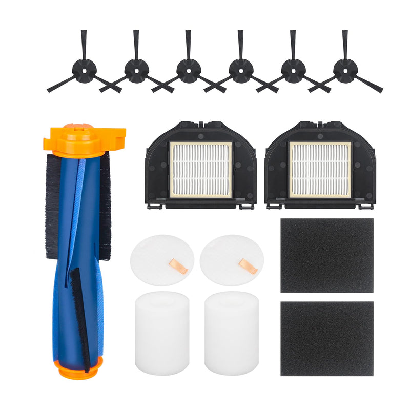 [Australia - AusPower] - Replacement Parts for Shark UR2360S UR2360EEUS RV2302AE AV2310AE RV2310AE RV2320S RV2300S Ultra Robot Vacuum,1 Roller Brush,2 Sets Foam Filters,2 Hepa Filters,6 Side Brush (13 Pack) 13 Pack 