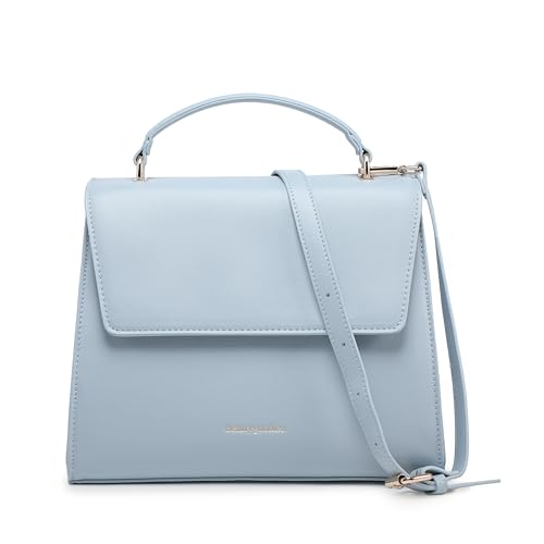 BEAUTYGOODIES Elegant Insulated Lunch Bags for Women, Aesthetic Baby Blue Classy Purse and Lunch Purse with Strap for Professional Women, Office and School