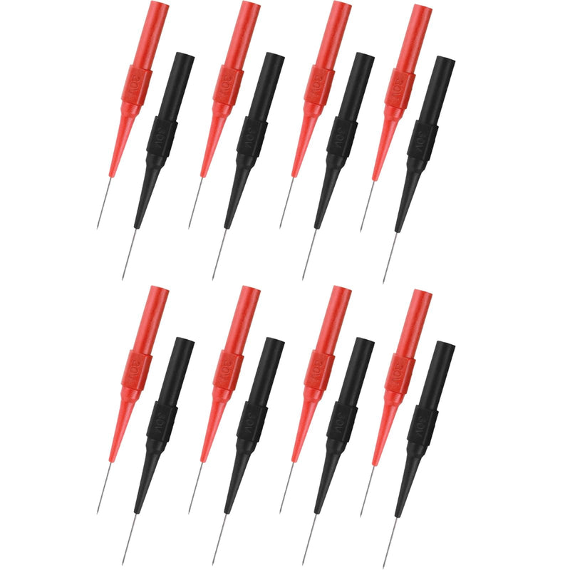 [Australia - AusPower] - 16 Pcs Back Probe Kit, 0.7mm Stainless Steel Non-Destructive Wire Piercing Test Probes, Multimeter Tester Needles for Banana Socket Plug, Automotive Electrical Diagnostics 