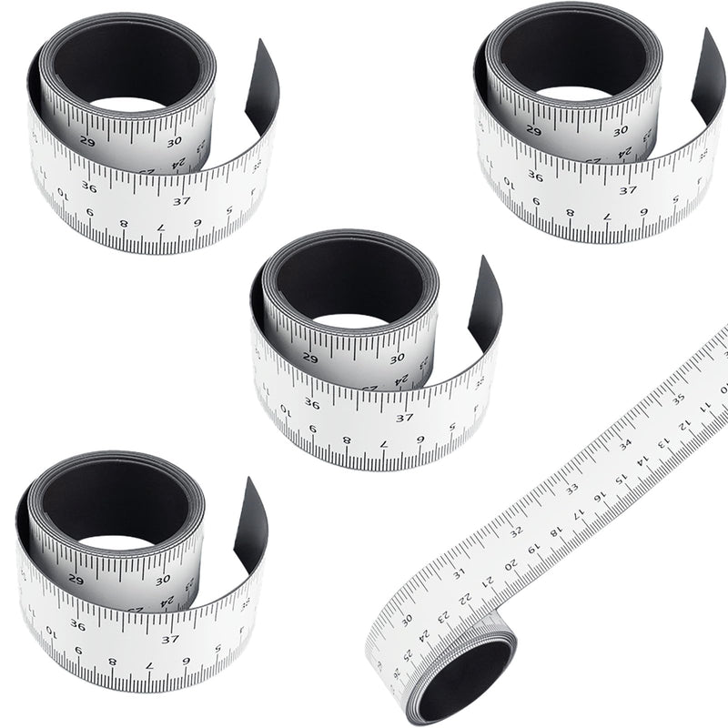 [Australia - AusPower] - 5 Pcs 39.37 Inch Magnetic Ruler with Both Inches and Centimeters Flexible Portable Magnetic Measuring Tape for Workshops Lathes Whiteboard Table Saws Mills 