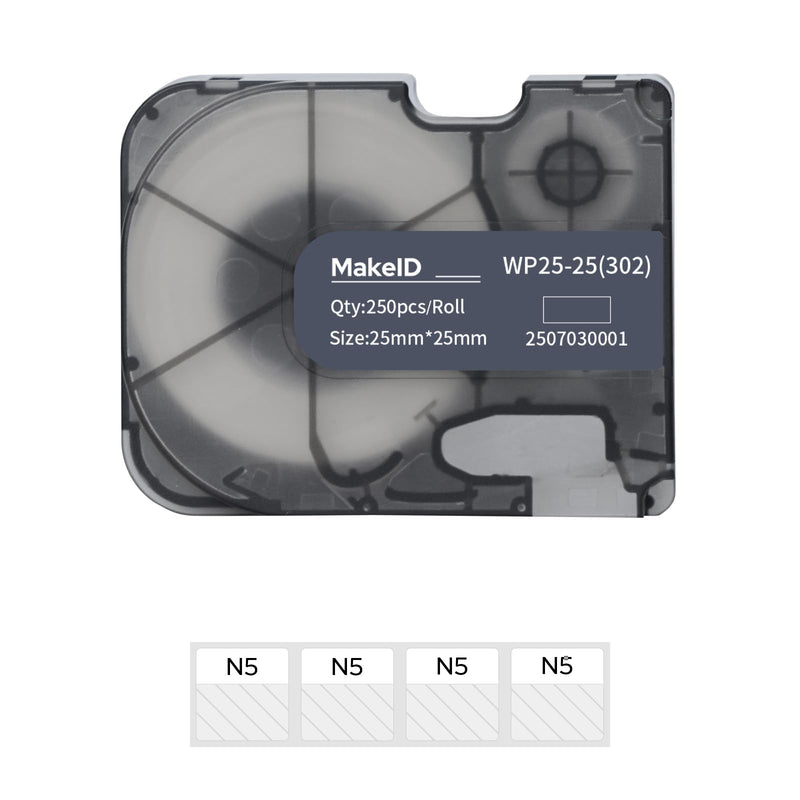 [Australia - AusPower] - MakeID P31S&P31 Self-Laminating Wire Wrap for Electrical&Datacom Cable, Integrated PE Labels with Ribbon Cartridge for P31S&P31 Industrial Label Maker, Pre-Sized 0.98"H × 0.98"W 