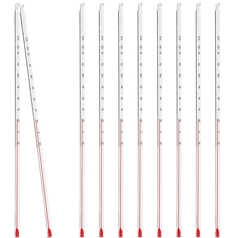 [Australia - AusPower] - 10 Pcs General Purpose Lab Thermometer 12 Inch 76mm Immersion Glass Liquid Cooking Laboratory Thermometer -20 to 150 Degrees Celsius for Hot Liquid Candle Food Beverage Precise Measurements 