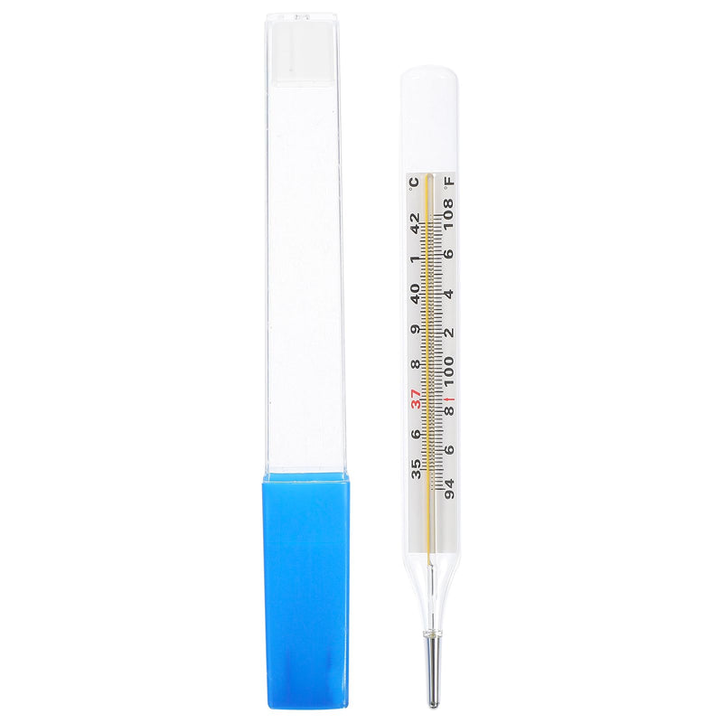 [Australia - AusPower] - Glass Oral Temperature Double Scale - 1pc Portable Adult Free Clinic Armpit Fast Reading Fever Testing Indicator 