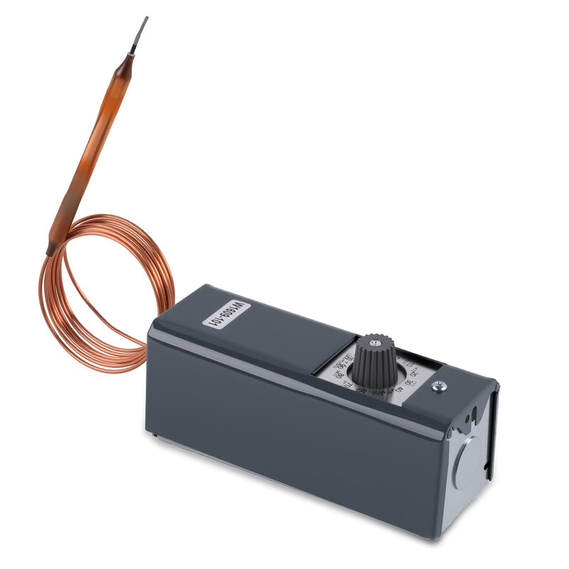 [Australia - AusPower] - W1609-101 Refrigeration Thermostat Temperature Controller, Refrigeration Remote Control from -30 Degrees F to 90 Degrees F (-34 Degrees C to 32 Degrees C), 5 Ft Capillary, ℉ & ℃ Display, OE TH-1609 