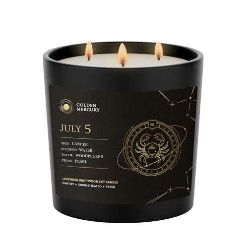 Cancer Zodiac Birthday Candle - July 5th Astrology Soy Candle 0705 - July 5