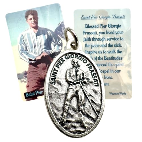 St Pier Giorgio Frassati Medal Italian Metal Patron Youth USA Made Card